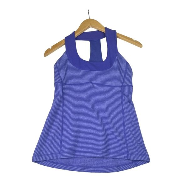 Lululemon Halter T-Back Striped Tank‎ size 6 Purple - Picture 1 of 5